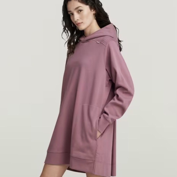 G*Star Mauve Hooded Sweatshirt Dress S, L - Picture 1 of 4